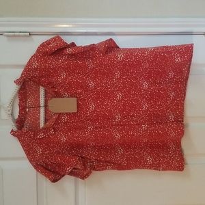 Burnt Orange Flutter Sleeve Top